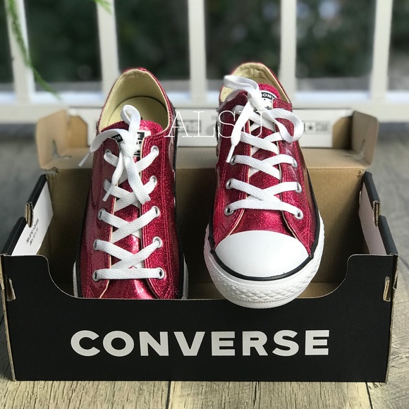 Converse Ctas OX Pink POP Natural Glitter J/W - Picture 3 of 8